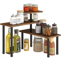 LTPRTZ Eckregal für die Küche – Organizer – Küchenaufbewahrung – Flexibel anpassbar – 63 x 17 x 40 cm – Schwarz