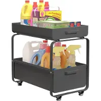 LTPRTZ Aufbewahrungsgestell für die Küche - Küchenorganizer - Platzsparend - Ausziehbare Schubladen - 27,5 x 27,5 x 19,8 cm - Schwarz