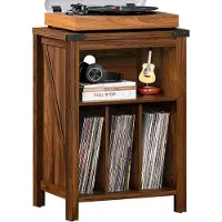 LTPRTZ Plattenspieler-Ständer - Vinyl-Schrank - Musikaufbewahrung - Großer Stauraum - Bis zu 160 Schallplatten - Braun