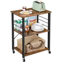 LTPRTZ Ablagekarren für die Küche – Serviertischwagen – Küchenorganizer – Mit 6 Haken – 60 x 89 x 40 cm