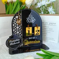 GZWY Ramadan Kalender Eid Mubarak Dekoration DIY Islam Deko Acryl Schwarz