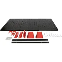 LTPRTZ Werkzeugwand – Ablagebrett – Werkstattorganisation – Verstellbare Haken – 120x60 cm – Schwarz