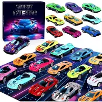 Generisch Adventskalender im Rennwagen-Design – 24 Teile – Adventskalender für die 24 Tage bis Weihnachten, Countdown-Kalender