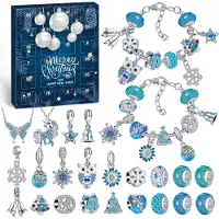 OCreon Adventskalender für Mädchen mit Schmuck – Bastelset zum Selbermachen von Armbändern und Halsketten, inklusive 24 Anhängern