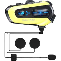 LTPRTZ Motorrad-Headset – Kommunikationssystem – Für sicheres Fahren – Intercom-Reichweite: 300 Meter – Wasserdicht nach IP56 – Schwarz