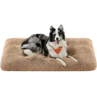 BellaFurn Hundebett Kamelbraun – Plüsch – rutschfest – orthopädische Unterstützung – 122 x 74 x 10 cm