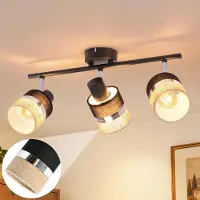 ZMH LED Deckenstrahler 3 Flammig Deckenlampe Schwarz Deckenleuchte Flurlampe Küchenlampe E14 Retro Deckenspots Metall Schwenkbar 350° Schlafzimmer