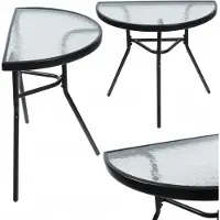 Merkloos Halbrunder Tisch für den Garten, 70 x 64 x 40 cm, geeignet für Balkon und Garten