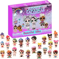 Generisch Adventskalender 2025 – Puppenspielzeug – Adventskalender für Mädchen – Kinder – Weihnachtskalender mit 24 Tagen – Puppen-Set