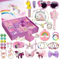 Merkloos Adventskalender Einhorn Mädchen Adventskalender - 24 Tage - Schmuck, Haarschmuck und Brille - Weihnachtsgeschenk