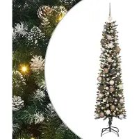 vidaXL Künstlicher Weihnachtsbaum mit 300 LEDs mit Ständer Grün 180 cm