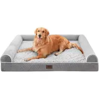 Merkloos Orthopädisches Hundebett Hundekorb Hundekissen - Wasserdicht - 106 x 76 x 19 cm - Grau - Für große Hunde bis 38,5 kg