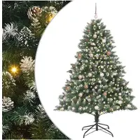 vidaXL Künstlicher Weihnachtsbaum mit 300 LEDs mit Ständer Grün 210 cm