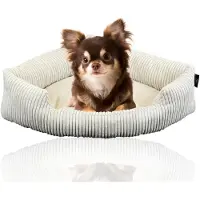 Merkloos Verstärktes XXL Hundebett für große Hunde, Eckliege aus Cordstoff, rutschfest, 145 x 63 cm