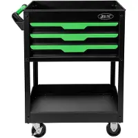 JBM 3 Drawers & 1 Tray & Side Grilles Werkzeugwagen Grün Grün One Size