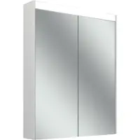 Schneider OBJECT Line Superior LED-Spiegelschrank, 2 Türen 30/30cm, 595x123x743mm, Beleuchtung oben dimmbar, 1 Steckdose, 205.063.02.0201, Ausführung: EU-Norm/Korpus weiss/3000K