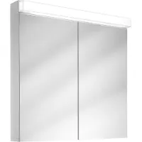 Schneider LOW Line LED-Spiegelschrank, 2 Türen 40/40cm, 795x120x756, Beleuchtung oben, 4000K, 151.280.01.02, Ausführung: CH-Norm/Korpus weiß/4000K