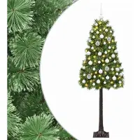 Syfax Künstlicher Weihnachtsbaum mit klappbaren Zweigen und Kugeln
