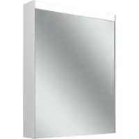 Schneider OBJECT Line Superior LED-Spiegelschrank, eine Tür 60cm, wechselbarer Anschlag, 595x123x743mm, Beleuchtung oben dimmbar, 1 Steckdose, 205.061.02.02