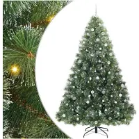 vidaXL Künstlicher Weihnachtsbaum mit 300 LEDs Grün 240 cm PE und PVC