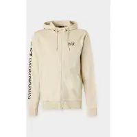 Emporio Armani Train Logo Series M Hoodie Full Zip Extended Logo CC - Train Logo Series M Hoodie Full Zip Extended Logo CC almond milk/logo black (U1079) L