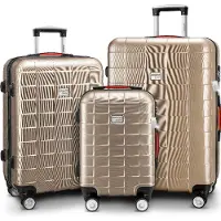 Monzana Hartschalenkoffer-Set Exopack 3-tlg Champagner ABS Zubehör