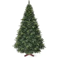 Costway 210 cm Künstlicher Weihnachtsbaum mit 1200 Spitzen, Tannenbaum mit Ständer aus Massivholz, Weihnachtsbaum, Christbaum Grün