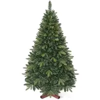 Costway 150 cm Künstlicher Weihnachtsbaum mit 500 Spitzen, Tannenbaum mit Ständer aus Massivholz, Weihnachtsbaum, Christbaum Grün