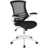 Merkloos Bürostuhl mit schwarzem Netzstoffbezug und weißem Rahmen, 64,77 x 62,23 x 104,78 cm