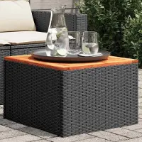 Merkloos Gartentisch aus Polyrotan mit einer Tischplatte aus Akazienholz