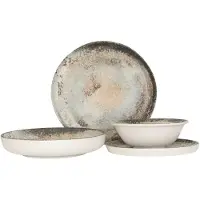 RINART Geschirrset (Medium) - Obvara - 24 teilig - 6 Personen - Porzellan