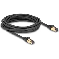DeLOCK RJ45 Netzwerkkabel Cat.6A Stecker zu Stecker S/FTP schwarz 5 m mit Cat.7 Rohkabel Industrie und Outdoor tauglich, 5 m, Cat7, S/FTP (S-STP), RJ-45, RJ-45, Schwarz