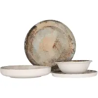 RINART Geschirrset (Large) - Obvara - 24 teilig - 6 Personen - Porzellan