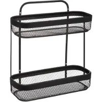 JJA Regal Mayaj 2 Ebenen aus Metall schwarz 34,5cm x 30,7cm x 12cm