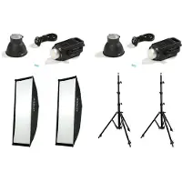 Nanlite FS-150B LED Spot Light dual kit (w/ light stand and softbox)