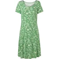 Witt Weiden Sommerkleid WITT "Jersey-Kleid Jerseykleid im floralen Muster", Damen, Gr. 40, N-Gr, grün (apfel, ecru, bedruckt), Modisch, Rundhals, Kleider Sommerkleid