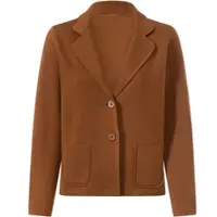 HEINE Blusenblazer "Strickblazer Strickblazer mit Taschen", Damen, Gr. 42, braun (cognac), Strick, , Sportlich, Blazer Blusenblazer