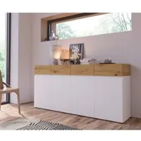 Home affaire Sideboard "Rimini, Kommode, Schubladenschrank, 4 Türen, 2 Schubkästen", braun (alpinweiß, artisan eiche), B:179,8cm H:85,7cm T:40cm, Holzwerkstoff, Sideboards, Sideboard, Breite 180 cm
