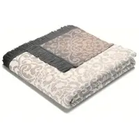 Biederlack Wohndecke "Arabesk", grau (beige), B:150cm L:200cm, Baumwolle, Polyacryl, Polyester, Wohndecken, Wohndecke, zartes Allovermuster aus üppigen Ornamenten