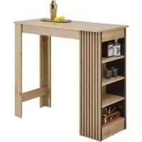 Stolkom Bartisch "Mojito B/H/T 115x103x50 cm", braun (artisan eiche, schwarz, artisan eiche, schwarz, artisan eiche), B:115cm H:103cm T:50cm, Tische, Bartisch, Beidseitig montierbar, 4 offene Fächer