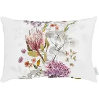 Apelt Dekokissen "3402", weiß (weiß, lila, grau, geblümt), B:35cm H:5cm L:50cm, Baumwolle, Polyester, Dekokissen_Sitzkissen_Kissenhüllen, Dekokissen