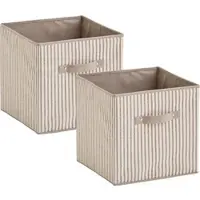 Zeller Aufbewahrungsbox PRESENT "Stripes", beige (natur), 2 Stk., Maße(B/T/H):(31/31/31)(B/T/H):(31/31/31), Vlies, Aufbewahrungsboxen, Aufbewahrungsbox, faltbar, Vlies, beige