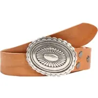 Rettungsring Gürtel Ledergürtel RETTUNGSRING GÜRTEL, Damen, Gr. 80, braun (cognac), Leder, unifarben, Gürtel Ledergürtel, mit austauschbarer Schließe »Mandala Silber«