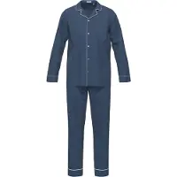 Seidensticker Pyjama "Herren Pyjama Set lang", Herren, Gr. 52, blau (dunkelblau), Obermaterial: 100% Baumwolle CO., Homewear-Sets Pyjama, Topseller
