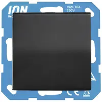 ION Industries V1/J1 Einbau-Steckdose - 1-Fach Steckdose mit Schutzkontakt - Spritzwassergeschützt - Berührungsschutz und Klappdeckel - Ideal für Feuchträume - Mattschwarz