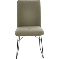 K+W Komfort & Wohnen Kufenstuhl , grün (salbei, schwarz), B:46cm H:91cm T:62cm, Stühle, Kufenstuhl, Drahtgestell in Metall schwarz, Griff am Rücken, Steppung im Sitz