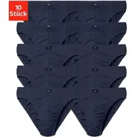 H.I.S. Slip H.I.S "Männer Unterhose", Herren, Gr. 9 (XXXL), 10 Stk., Jersey, blau (navy), Jersey, Obermaterial: 95% Baumwolle, 5% Elasthan, unifarben, körpernah, Unterhosen Slip, in Unifarben, Topseller