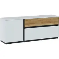 Home affaire Lowboard "Novena", weiß (alpinweiß, catania eiche, schwarz), B:160,2cm H:63,4cm T:40cm, Holzwerkstoff, Sideboards, Lowboard, Breite 160 cm