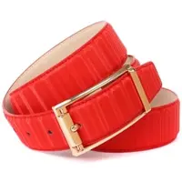 Anthoni Crown Ledergürtel , Damen, Gr. 85, rot, Leder, unifarben, Gürtel Ledergürtel, in schillernder 3D-Optik