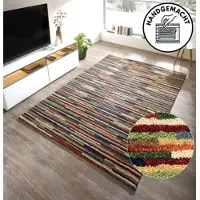 Theko Wollteppich "Gabbeh Multi, Handgefertigt, Teppich, meliert, reine Wolle" Gr. 8, bunt (multi), B:300cm H:15mm L:400cm, Wolle, Teppiche, Wollteppich, Wohnzimmer, Schlafzimmer, Esszimmer